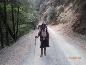 African American female hiker