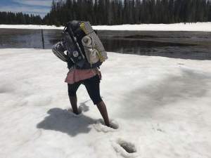 African American woman hiker